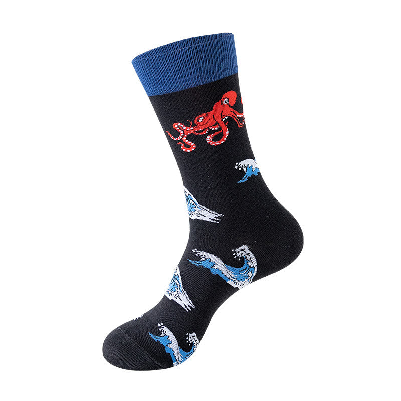 Plusock Plus Size Underwater World Crew Socks(5 Pairs)