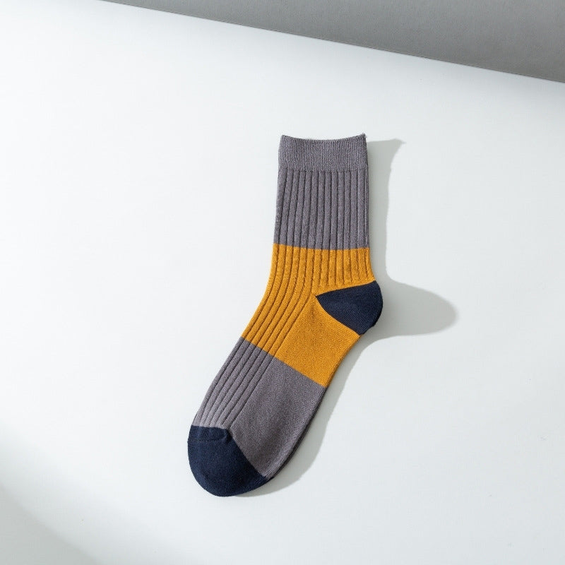Plus Size Contrast Color Quarter Socks(5 Pairs)