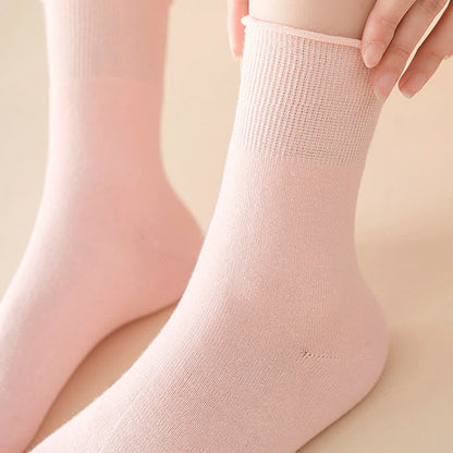Plus Size Elastic Solid Quarter Socks(6 Pairs)