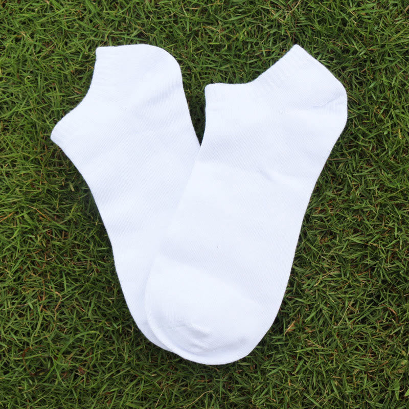 Plus Size Solid Cotton Ankle Socks(3 Pairs)
