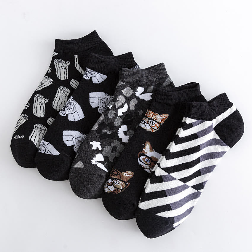 Plus Size Tree Ankle Socks(5 Pairs)