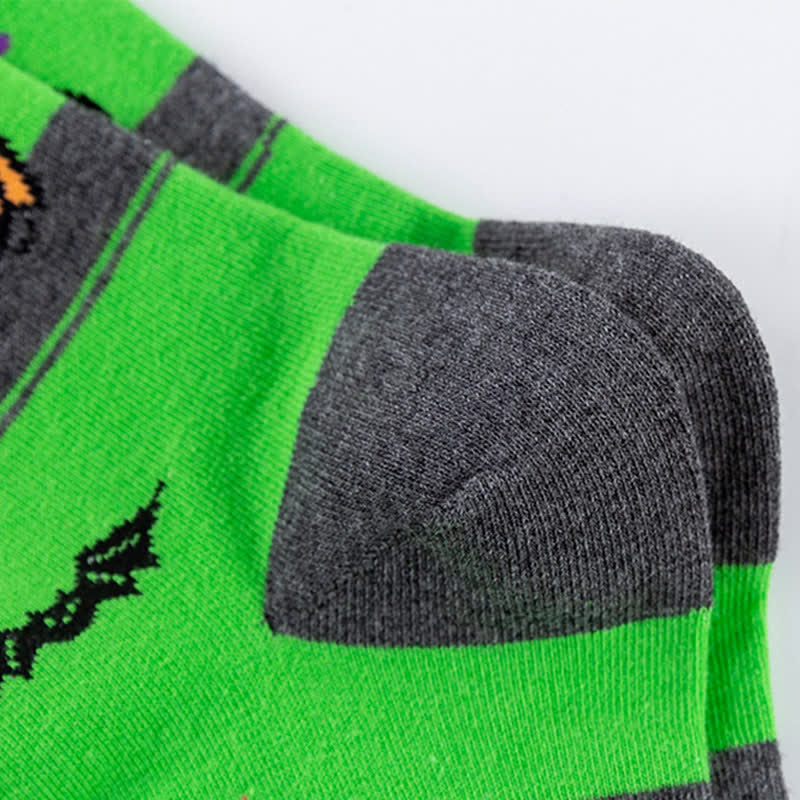 Plus Size Halloween Cotton Lounge Crew Socks(5 Pairs)
