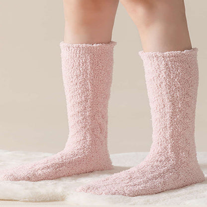 Plus Size Coral Fleece Thermal Knee High Socks(5 Pairs)