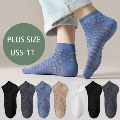 Plus Size Hollow Mesh Ankle Socks(7 Pairs)