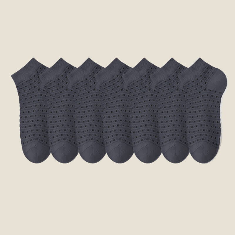 Plus Size Hollow Mesh Ankle Socks(7 Pairs)