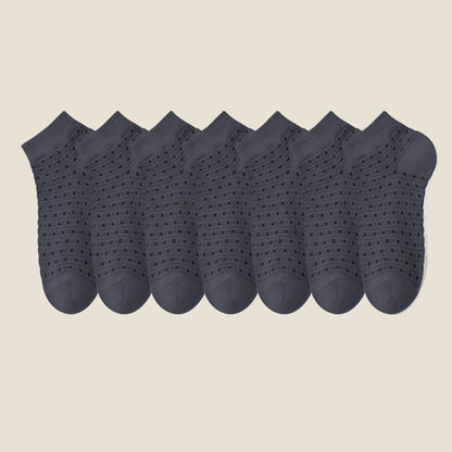 Plus Size Hollow Mesh Ankle Socks(7 Pairs)