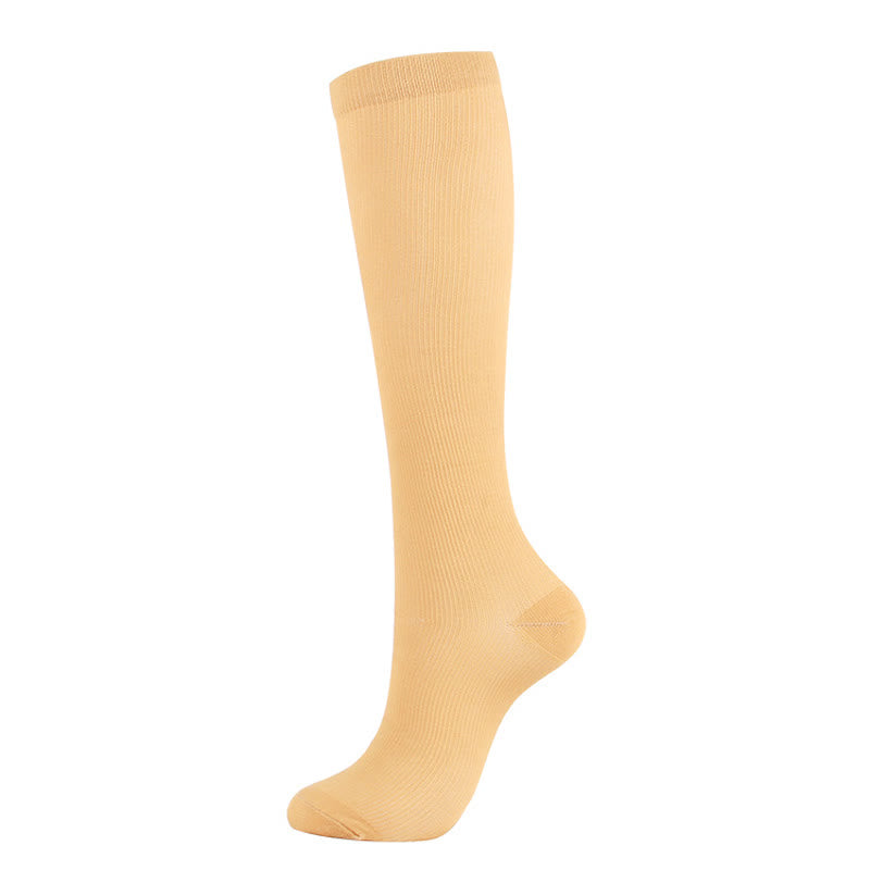 Plus Size Solid Color Anti-slip Compression Socks(6 Pairs)