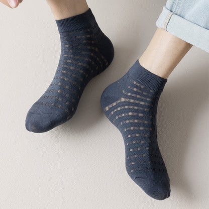 Plus Size Hollow Mesh Ankle Socks(7 Pairs)