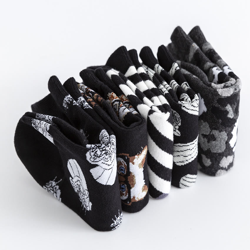 Plus Size Tree Ankle Socks(5 Pairs)