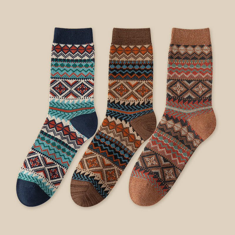 Plus Size Retro Breathable Quarter Socks(3 Pairs)