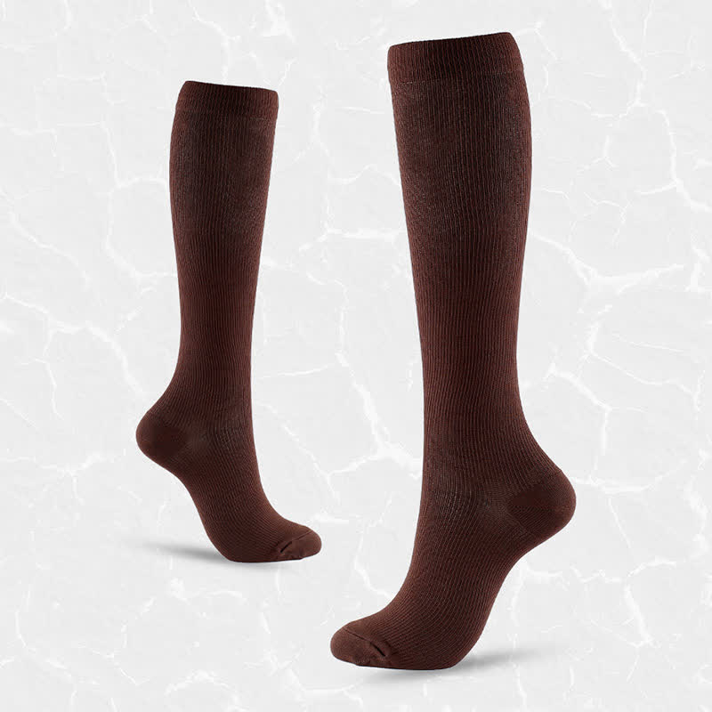 Plus Size Solid Color Anti-slip Compression Socks(6 Pairs)