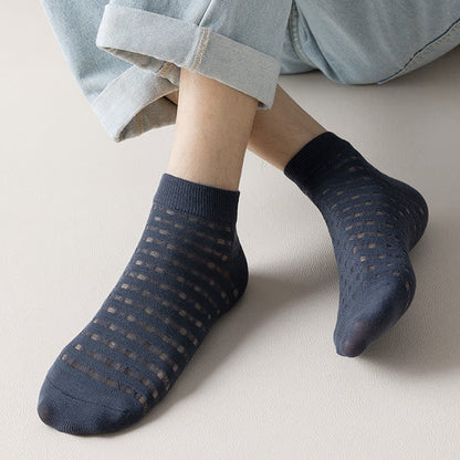Plus Size Hollow Mesh Ankle Socks(7 Pairs)