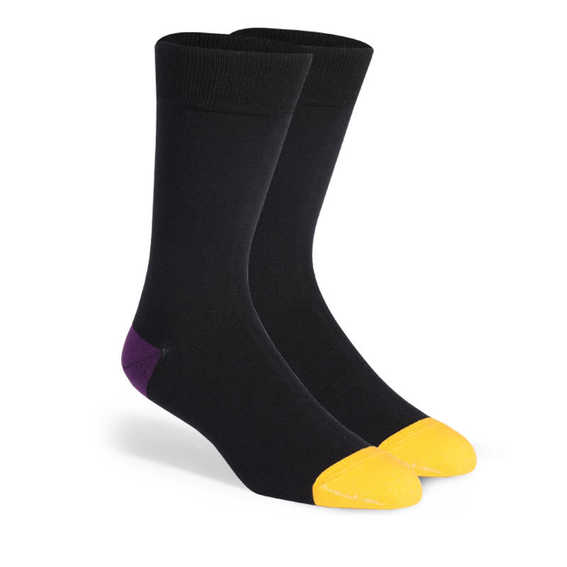 Plus Size Color Stripes Crew Socks(6 Pairs)