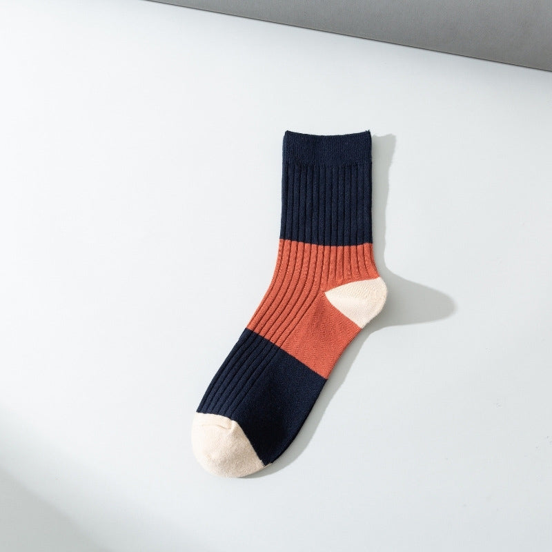 Plus Size Contrast Color Quarter Socks(5 Pairs)
