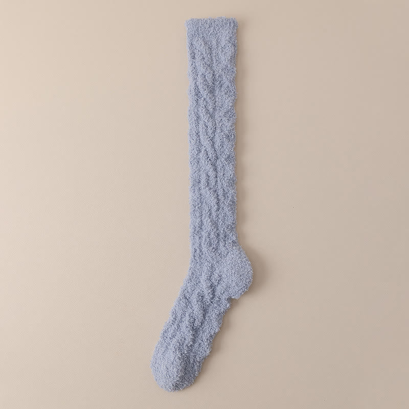 Plus Size Coral Fleece Thermal Knee High Socks(5 Pairs)
