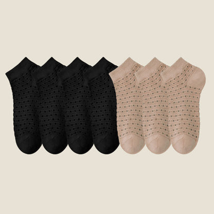 Plus Size Hollow Mesh Ankle Socks(7 Pairs)