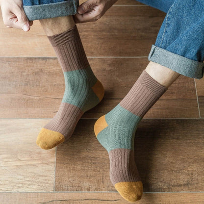 Plus Size Contrast Color Quarter Socks(5 Pairs)