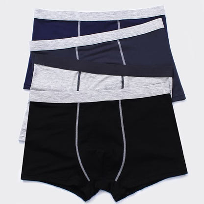 Plusock Plus Size Solid Color Fly Boxer Briefs(6 Packs)