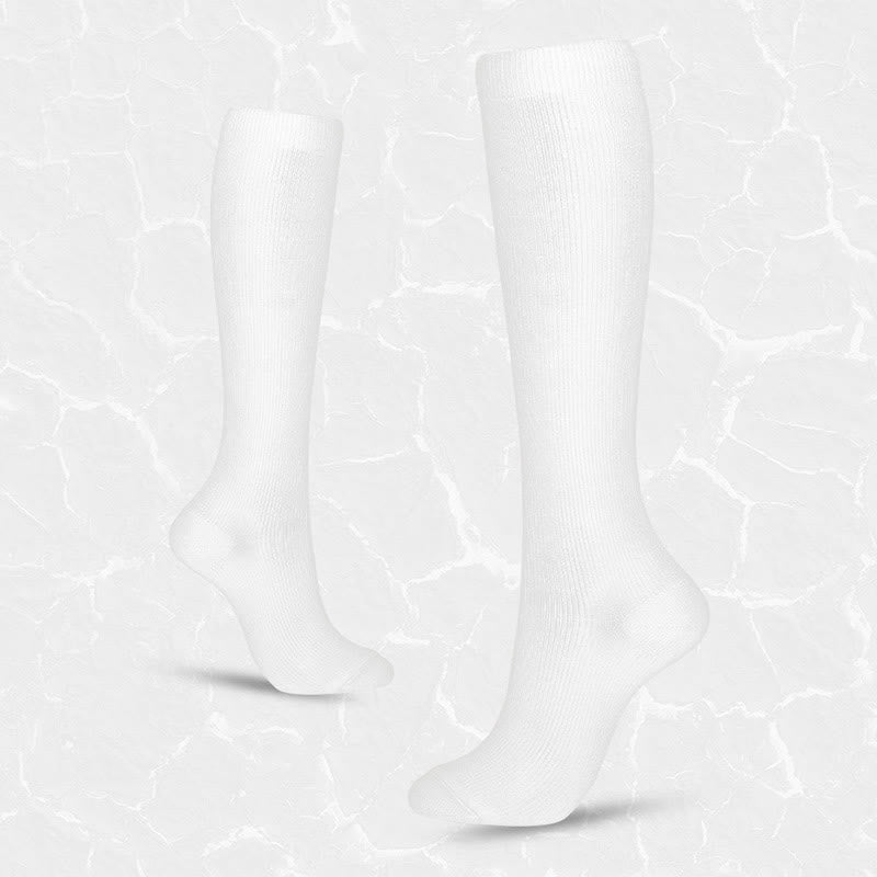 Plus Size Solid Color Anti-slip Compression Socks(6 Pairs)
