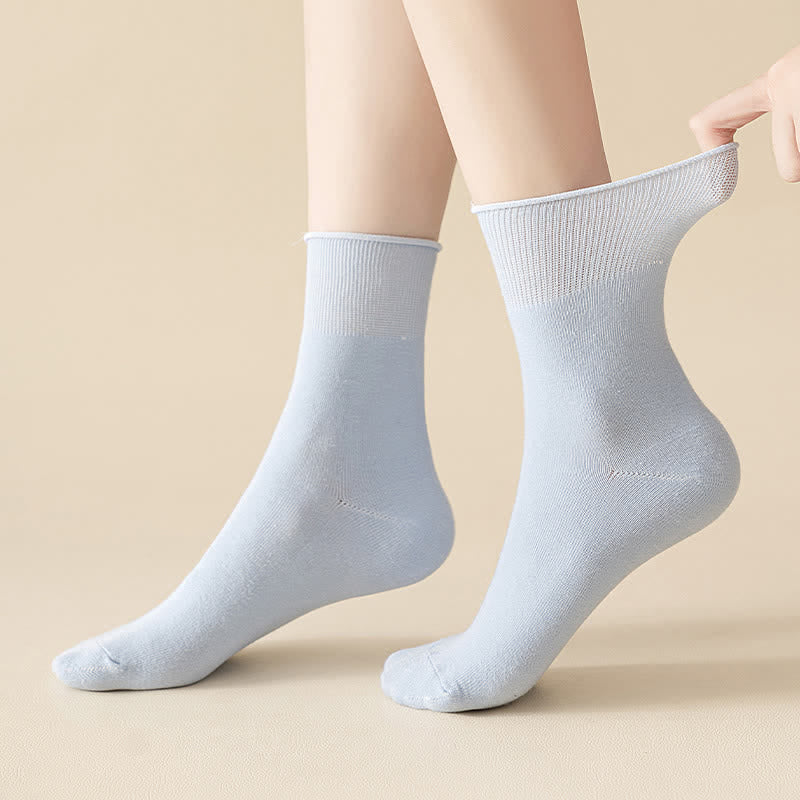 Plus Size Elastic Solid Quarter Socks(6 Pairs)