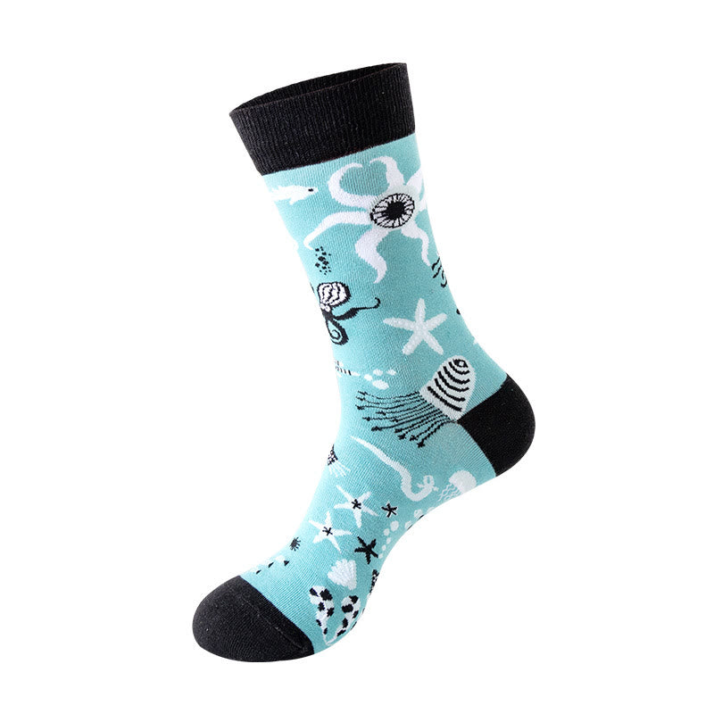 Plusock Plus Size Underwater World Crew Socks(5 Pairs)
