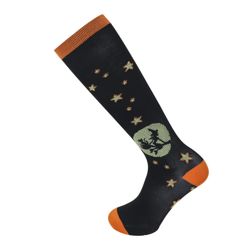 Halloween Holiday Soft Cotton Compression Socks(3 Pairs)