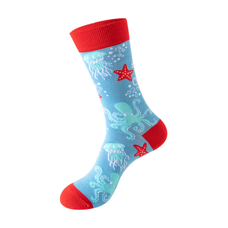 Plusock Plus Size Underwater World Crew Socks(5 Pairs)